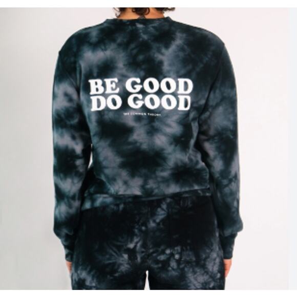 The Common Theory Tie Dye Black BE GOOD DO GOOD Crewneck (M) - Picture 3 of 7